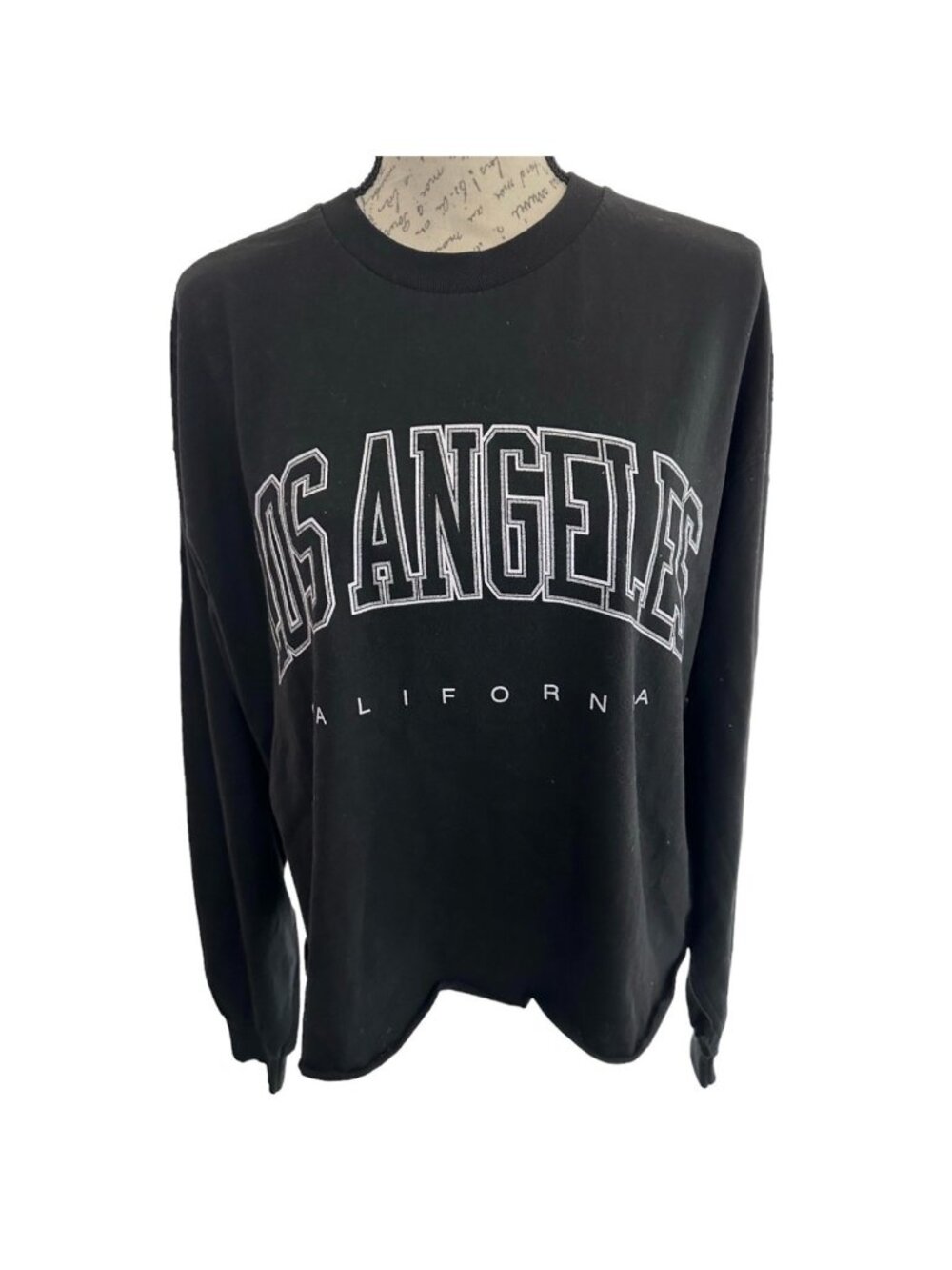 Brandy Melville J Galt Los Angeles California Long Sleeve Shirt Black One SZ OS